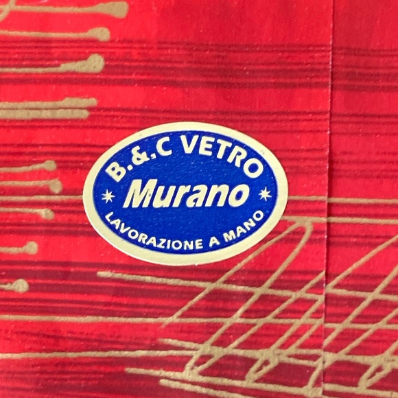 Murano Italy Glass Earrings gold leaf, sea foam green, bronze, and cobalt blue - Picture 8 of 9